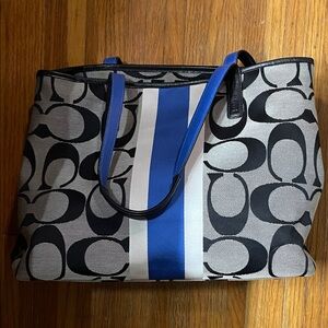 *Like New* Coach Signature Black and Blue Tote Bag